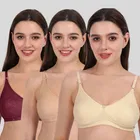 Cotton Bra for Women, Multicolour, Pack of 3 