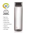 CELLO H2O Round Unbreakable Plastic Water Bottle 1 Liter, Black