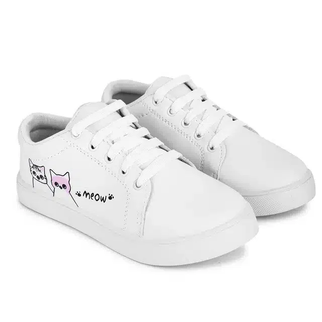 Casual Shoes for Women (White, 5)