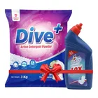Dive+ Active Detergent Powder 3 kg + Captain Shine Toilet Cleaner 1 L