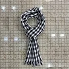 Woolen Checked Muffler for Men & Women (White & Black)