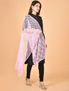 Net Self-Design Dupatta for Women 