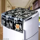 KANUSHI Industries® 1Pc Fridge Cover for Top with 6 Utility Pockets + 2 Handles Covers + 3 Fridge Mats 