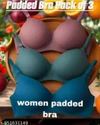 Pack of 3 Cotton Full Coverage Bras for Women 