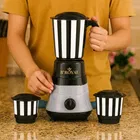 Chetak Mixer Grinder With 3 Jars, Grey&Black,500 W