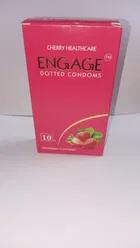 Engage Dotted Strawberry Flavoured 10 Pcs Condoms for Men 