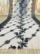 Botanical Aari Work Embroidered Net Dupatta for Women 