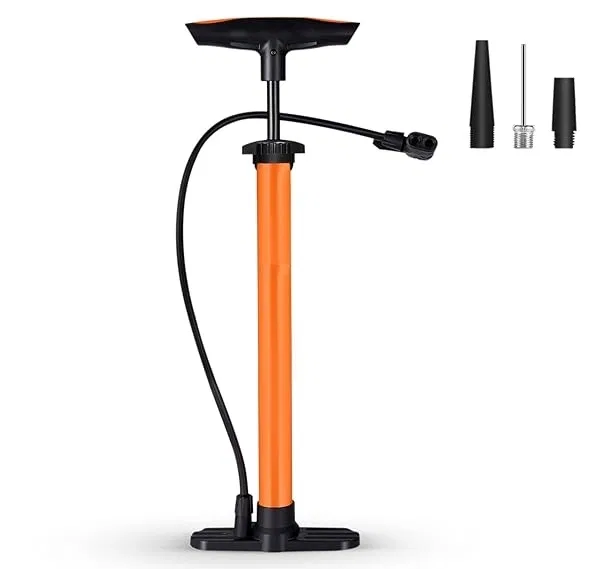 Plastic Bicycle Pump (Orange & Black)