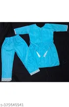 Cotton Blend Kurta Set for Girls 