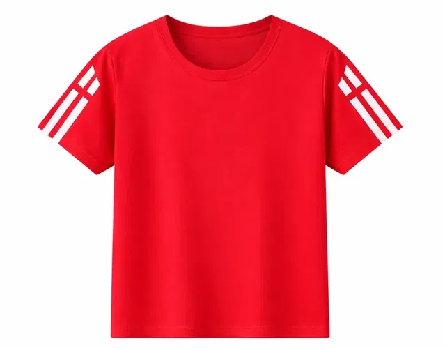 Solid Polyester T-Shirt for Boys (Red, 2-3 Years)