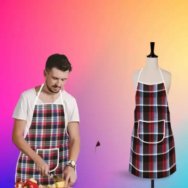 Cotton Kitchen Aprons (Multicolor, Pack of 2)