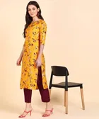 Crepe Floral Print Women's Kurta with Pant Set 