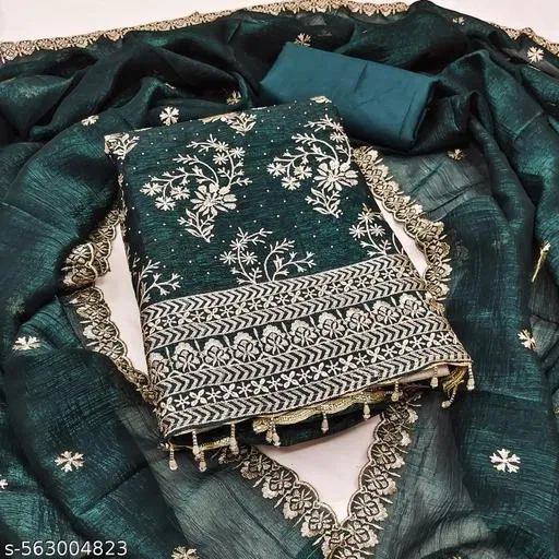 Georgette Punjabi/All Over Suits for Women (Blue, 6.45 meter (XL)