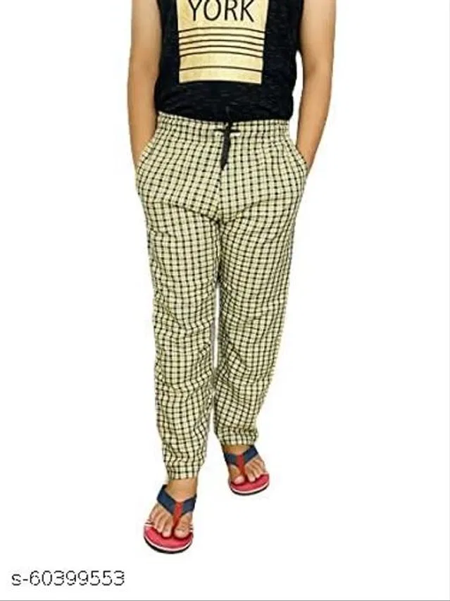 Cotton Trouser for Mens (Yellow, Free Size)