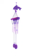 Feng Shui Wind Chime with Evil Eye (Purple)