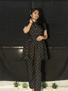 Crepe Printed Kurti with Palazzo for Women 