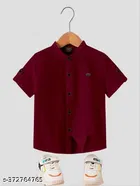 Solid Mandarin Collar Shirt for Boys 