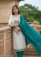 Embroidered Floral Patiala Suits for Women 