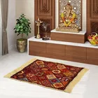 Alaqsa Classy Velvet feel Pooja Mat 19x19inch Multicolor Pack of 2