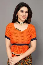 Casual Georgette Women Printed Saree With Unstitched Blouse 