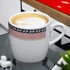 6 Pcs Ceramic Tea & Coffee Cup Set - Blue Royal Strip