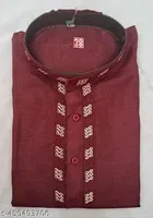 Cotton Solid Kurta for Men, Maroon 