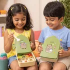 Lunch Box for Kids, Cartoon Lunch Box with Fork, Green 