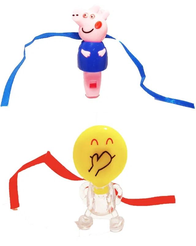 Plastic Pepa Pig::Smiley two light::whistle Kid's Rakhi (Multicolor, Pack of 2)