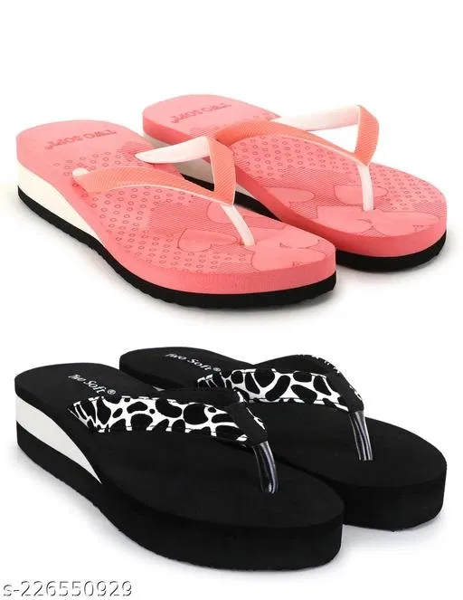 EVA Flip-flops for Women (Peach, 7) Pack of 2