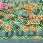 Linen Printed Saree for Women, Multicolor 