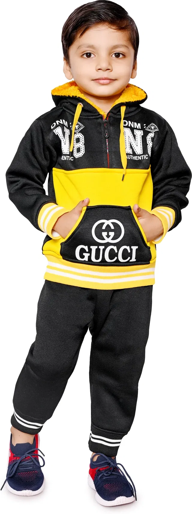 Polyester Woven Design Clothing Set for Kids (Black & Yellow, 18)