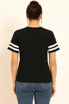 Round Neck Solid T-Shirt for Women 