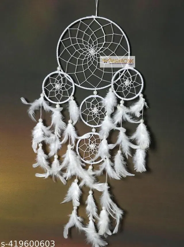 Feather Wall Hanging Dream Catcher (White)