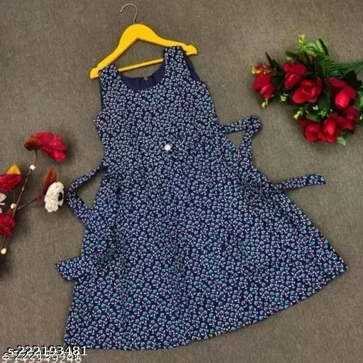 Frock for Girls (Navy Blue, 1-2 Years)
