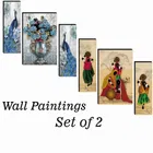 MDF 2 Pcs Designer Wall Painting for Home & Office 