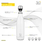 Stainless Steel Double Wall Insulated Flask, White 