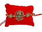 Metal Rakhi with Greeting Card & Roli Chawal 
