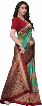 SVB साड़ी मैसुर सिल्क कलमकारी प्रिंटेड साड़ी 