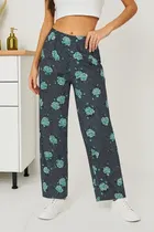 Women's Sleepwear All Over Print Pyjama; Grey ;  L