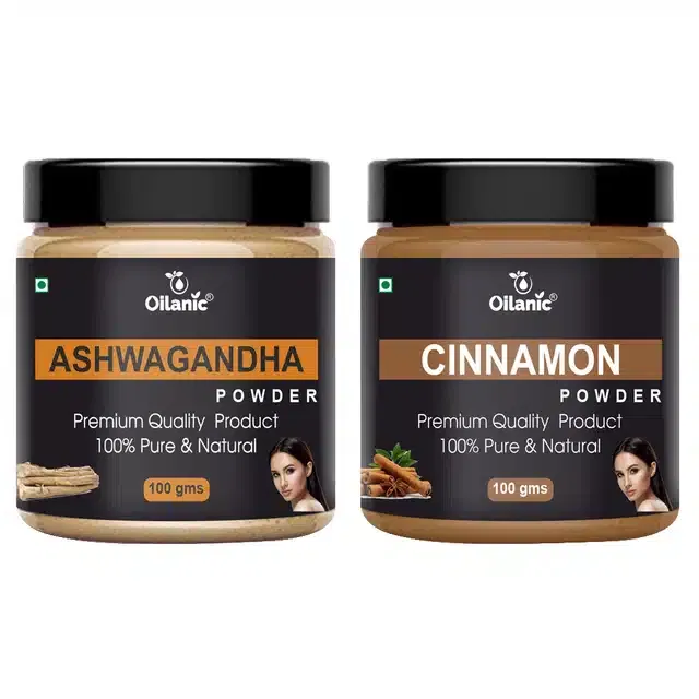 Natural Ashwagandha & Cinnamon Powder for Skin & Hair (Pack of 2, 100 g)