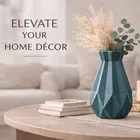 Geometric vase Plastic Indoor Planter Blue