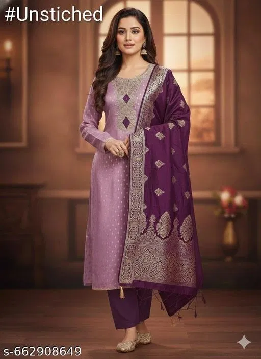Semi-Stitched Suit (Multicolor, 6.25 meter (L)) (Multicolor, 7.05 meter for Women (4XL)