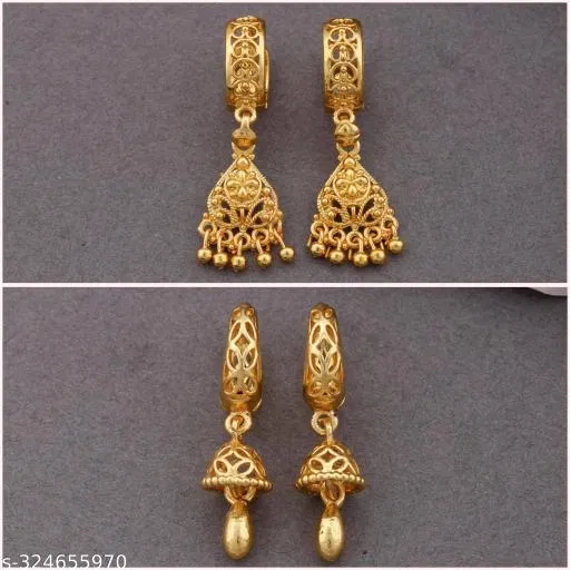 Gold Plated Earring/Stud/Bali Combo For Women'S/Girls