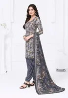 Floral Crepe Punjabi Suit Material for Women 