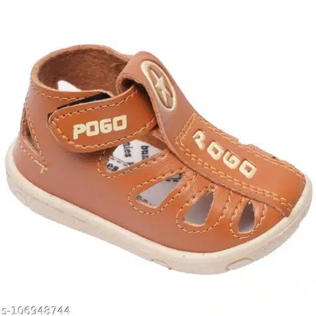 Velcro Sandals for Kids (Brown & Cream, 12-15 Months)