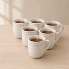 Ceramic Tea & Coffee Cup, White, Pack of 6 