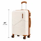 Safari Carter Pro CM 28 Inch [Large] Trolley Bag with 360° Spinner 8 Wheels, Beige
