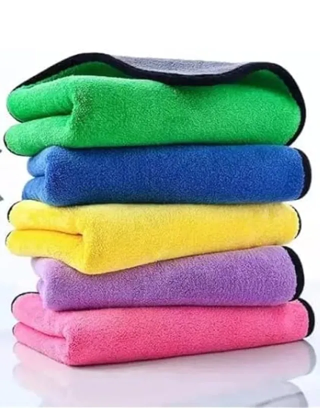 Microfiber Car Cloth & Towels (Multicolour, 30x40 cm) (Pack of 5)