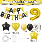 9th  Happy Birthday Balloon Decoration Kit Golden & Black, Set Of 1