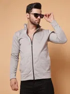 Fleece Printed Sweatshirt for Men, Grey 